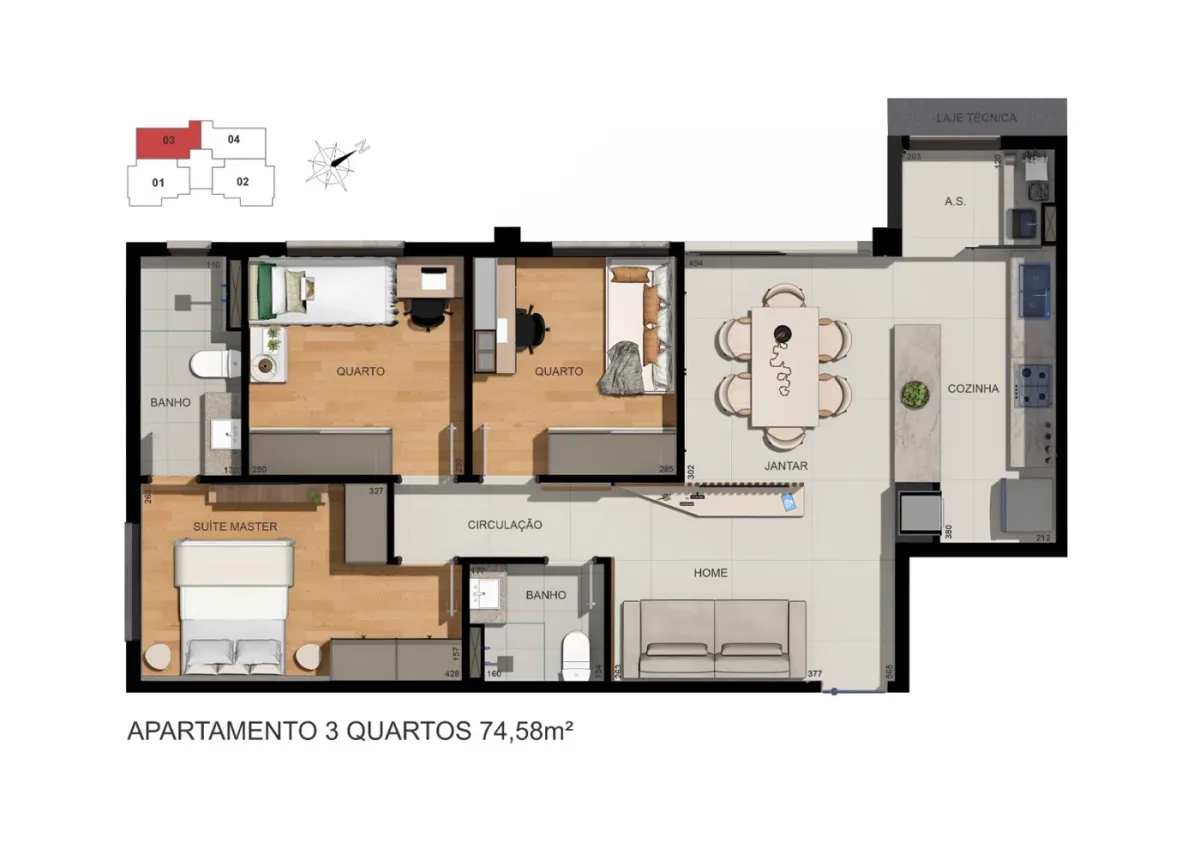 APARTAMENTO 3 QTOS I SUÍTE I CASTELO — foto 14